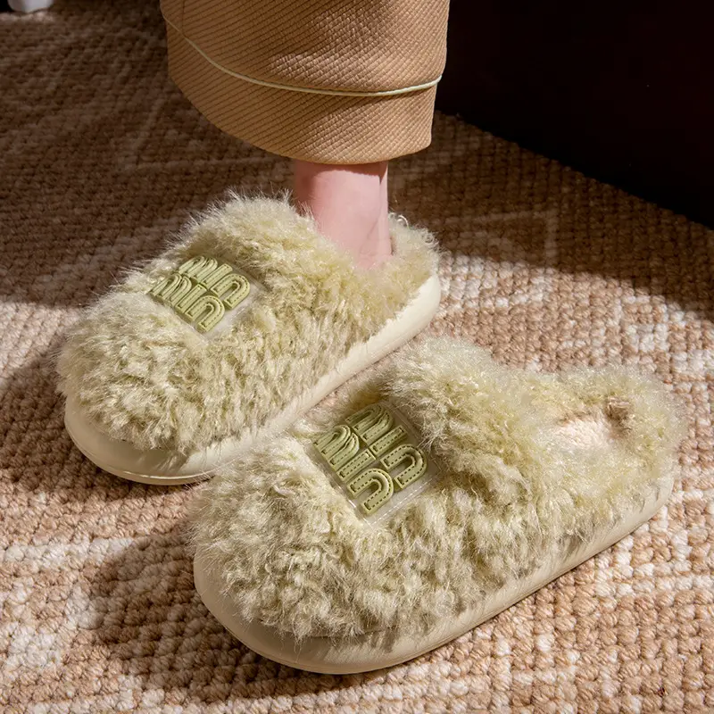 2025 Winter Cotton Stuffed Slippers for Women Pink - Image 2
