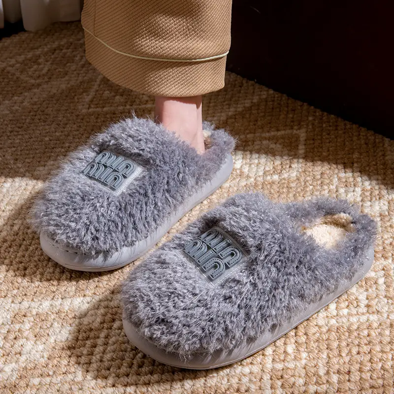 2025 Winter Cotton Stuffed Slippers for Women Pink - Image 5