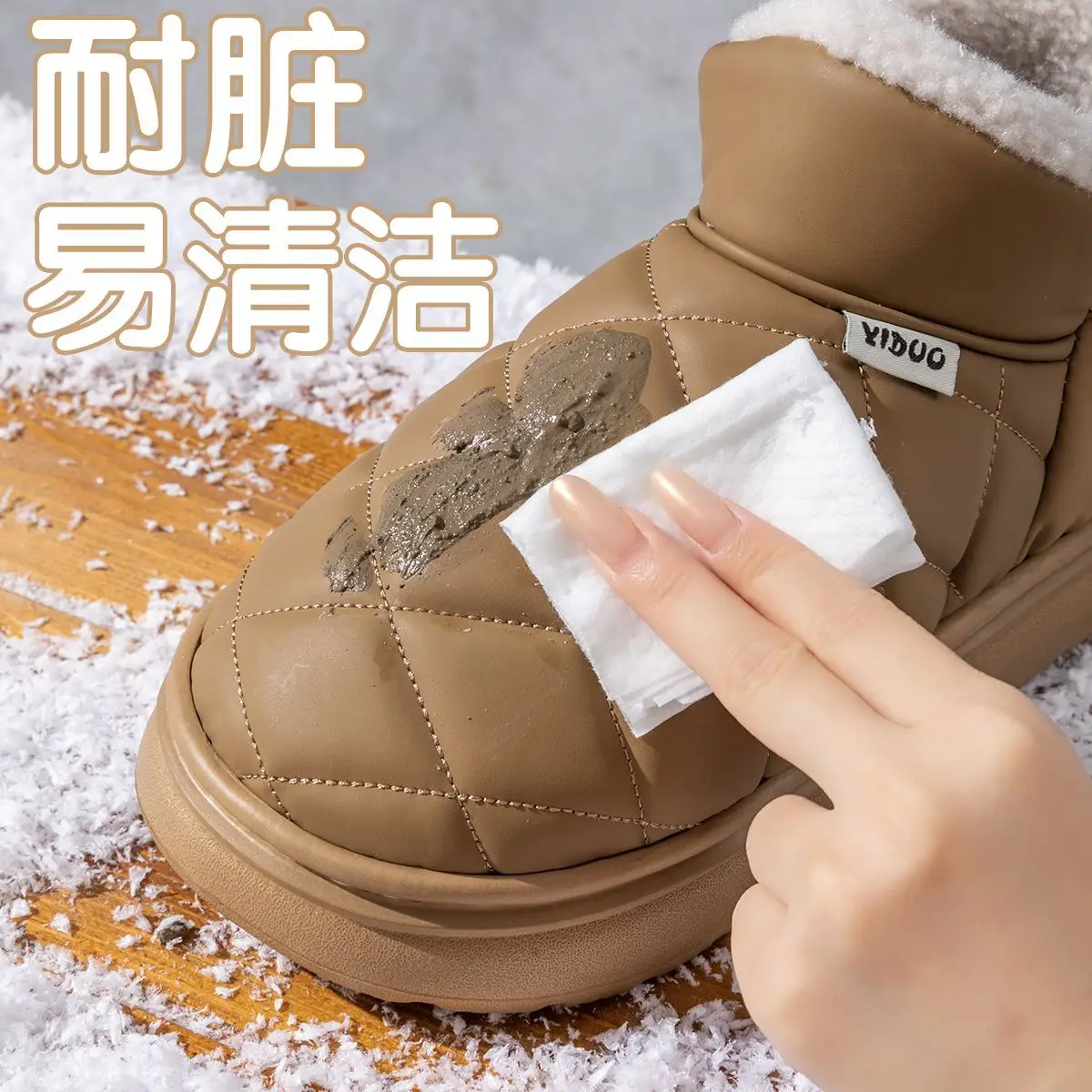 Women's Warm Cotton Slippers Closed Back Autumn Winter - Image 12