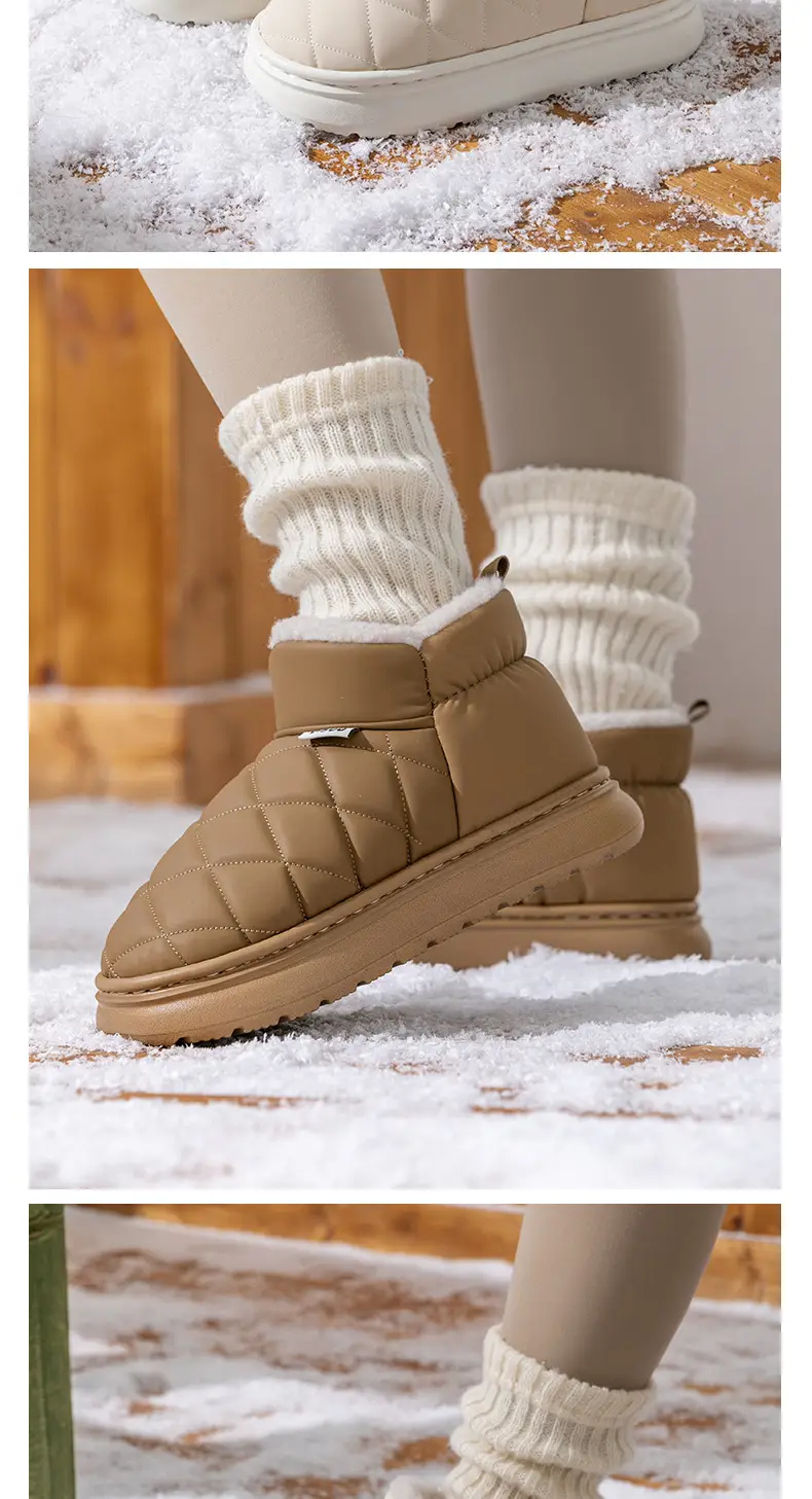 Women's Warm Cotton Slippers Closed Back Autumn Winter — feature 11