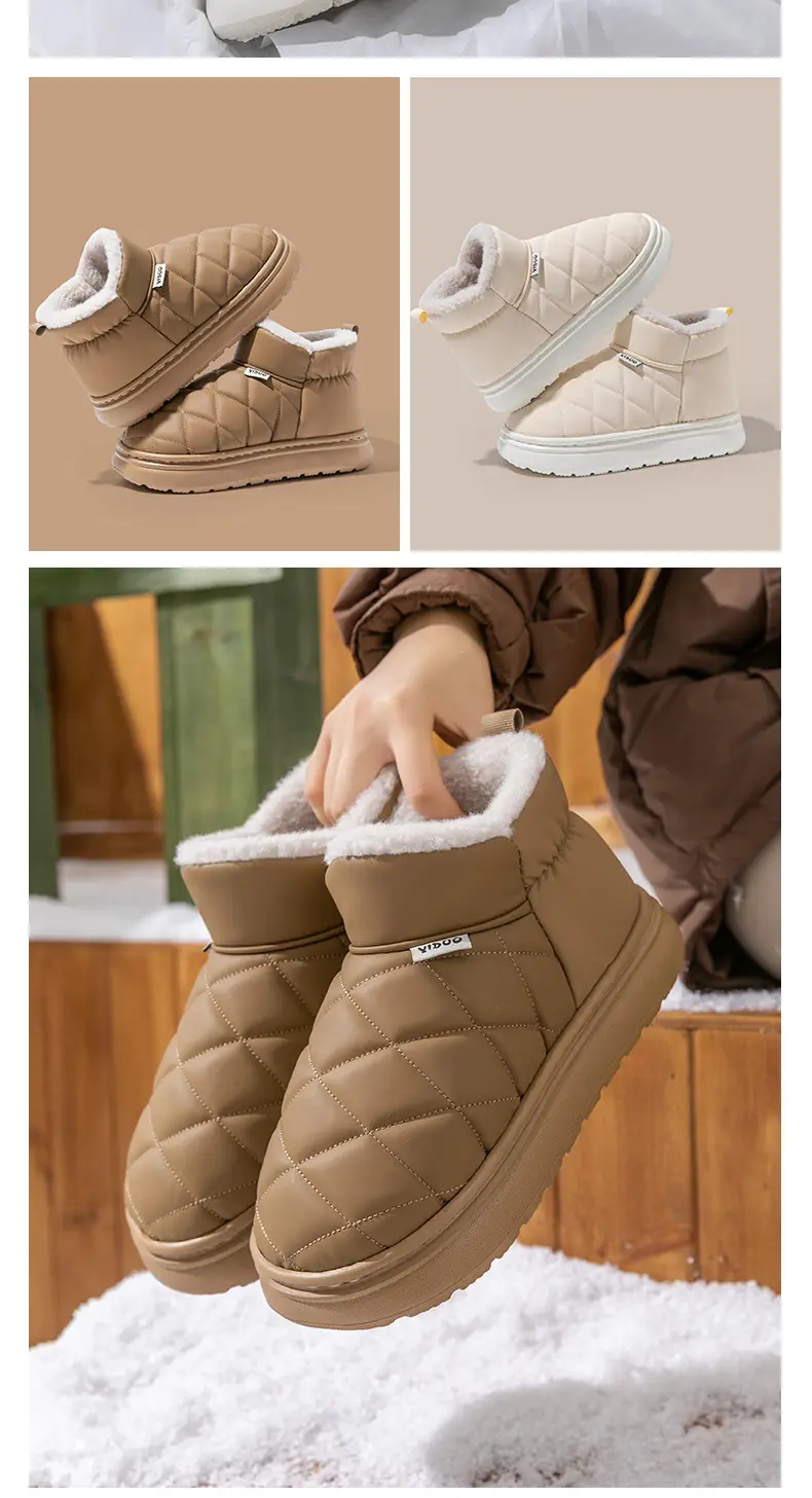 Women's Warm Cotton Slippers Closed Back Autumn Winter — feature 13