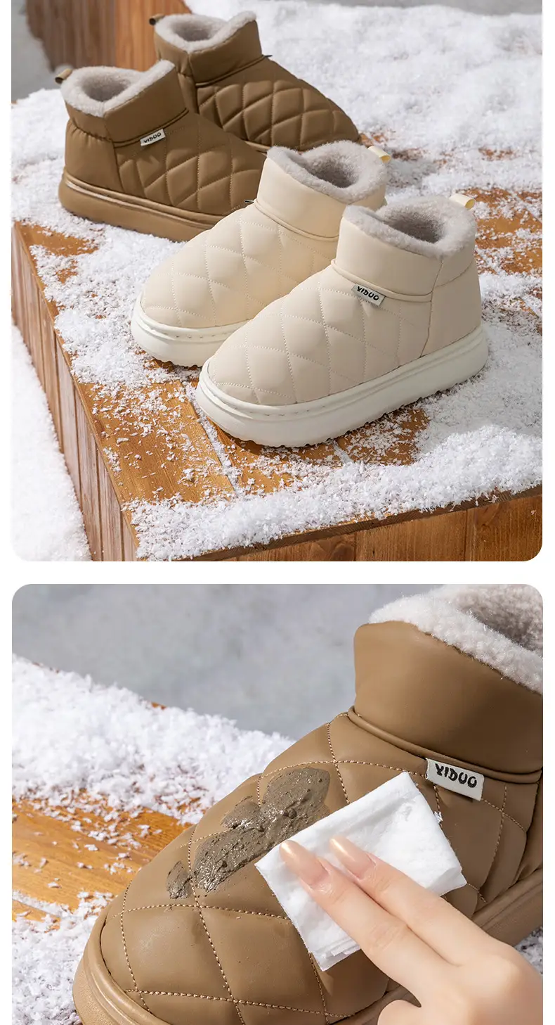 Women's Warm Cotton Slippers Closed Back Autumn Winter — feature 8