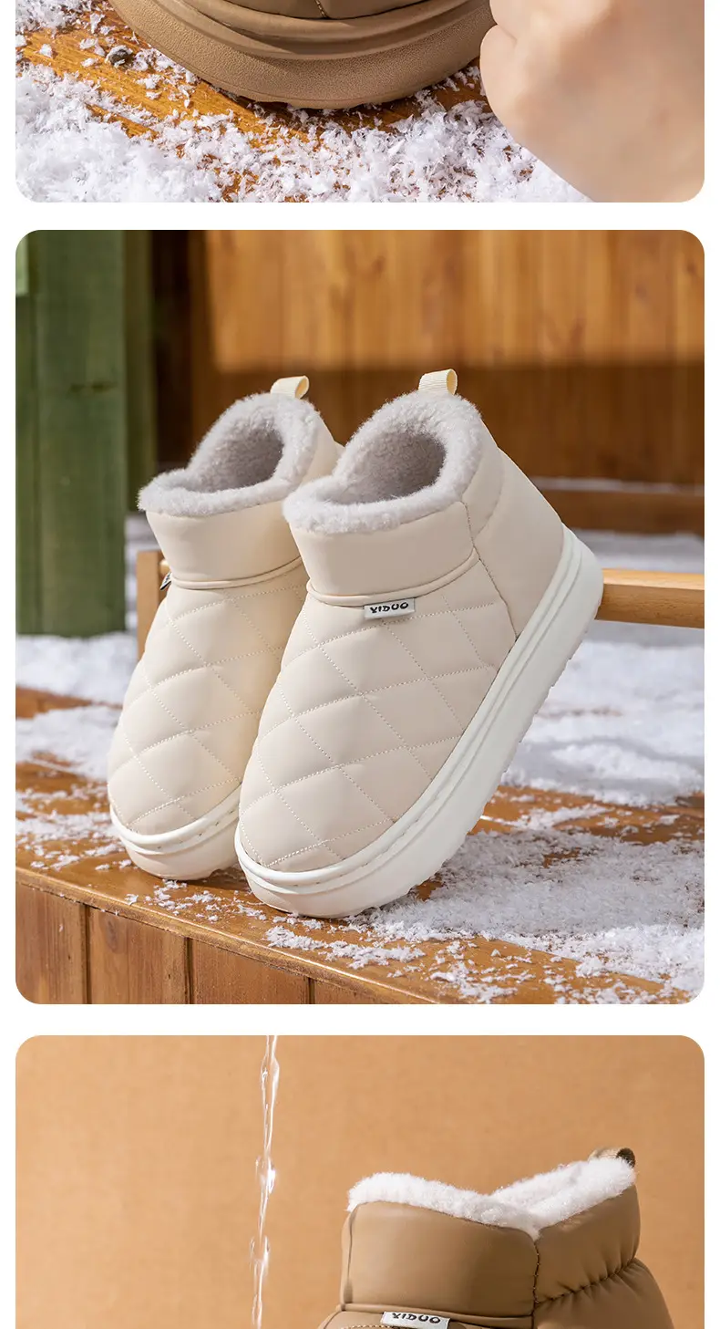 Women's Warm Cotton Slippers Closed Back Autumn Winter — feature 9
