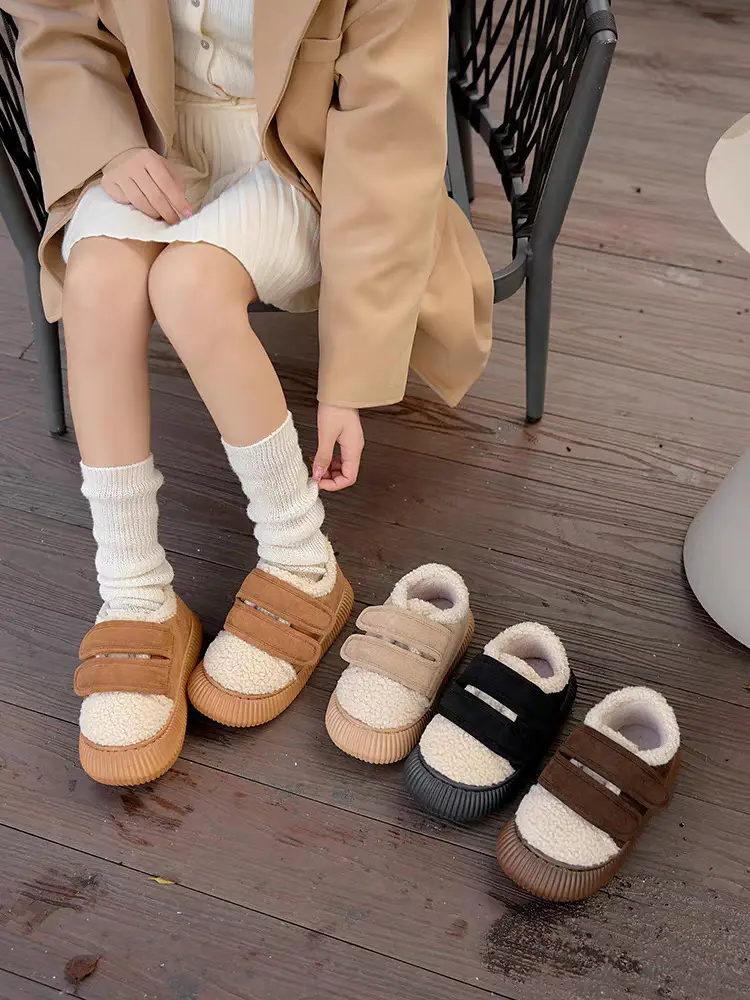 Women Cotton Slippers Warm Plush Indoor Non-Slip Velcro — feature 14