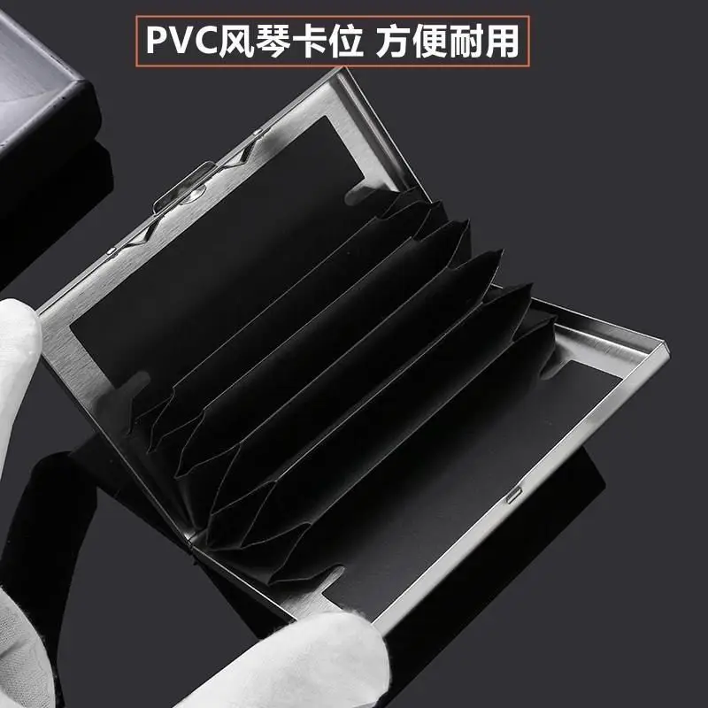 New 2025 Stainless Steel Card Holder Mini Wallet Anti-Magnetic Anti-Theft Casual High-Grade Stainless Steel Card Case Card Cover Wholesale