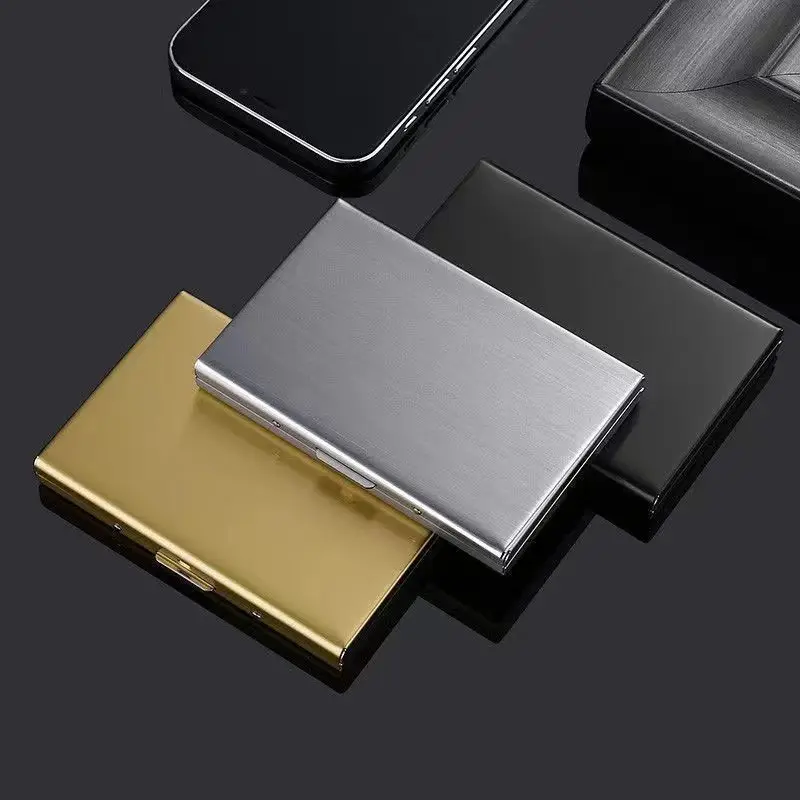 New 2025 Stainless Steel Card Holder Mini Wallet Anti-Magnetic Anti-Theft Casual High-Grade Stainless Steel Card Case Card Cover Wholesale