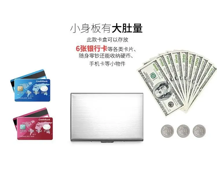 New 2025 Stainless Steel Card Holder Mini Wallet Anti-Magnetic Anti-Theft Casual High-Grade Stainless Steel Card Case Card Cover Wholesale — feature 12