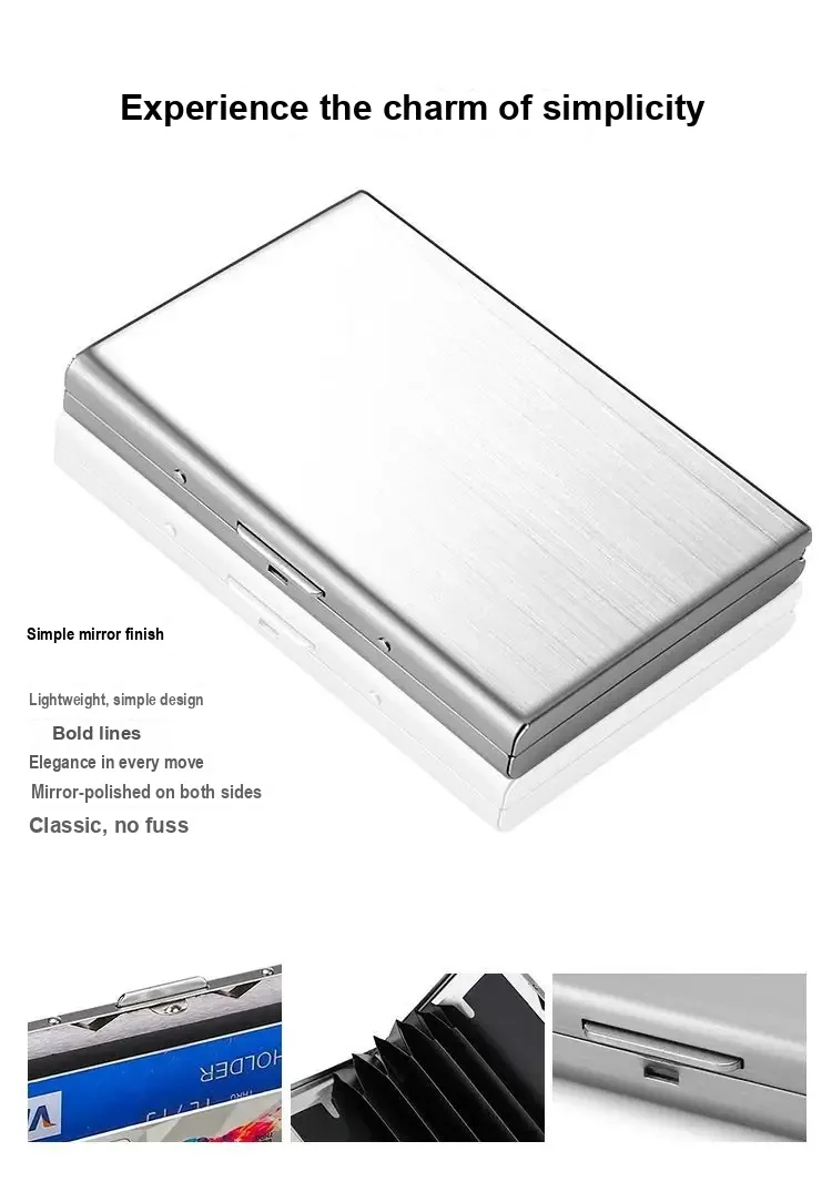 Close-up of silver holder exterior and side clasp
