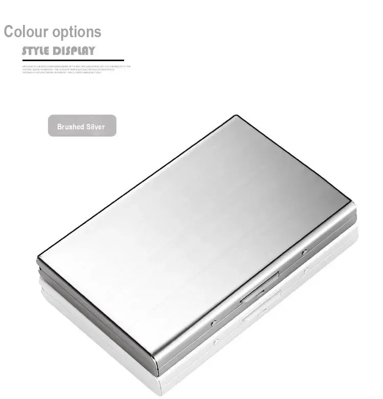 Closed brushed silver card holder