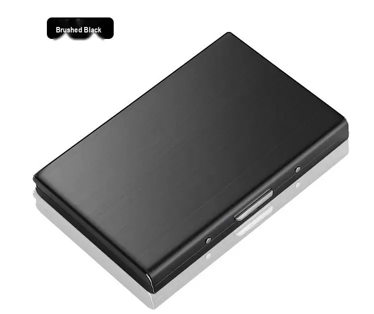 Closed brushed black card holder