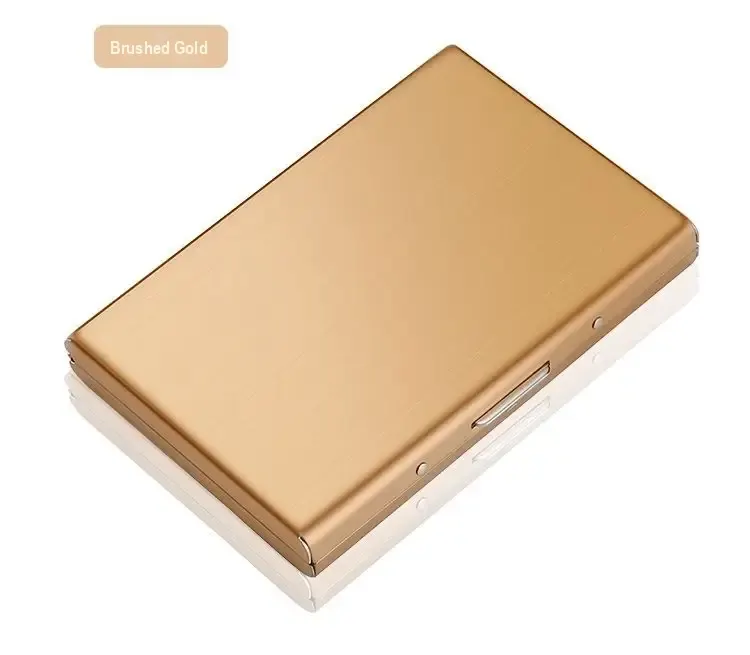 Closed brushed gold card holder