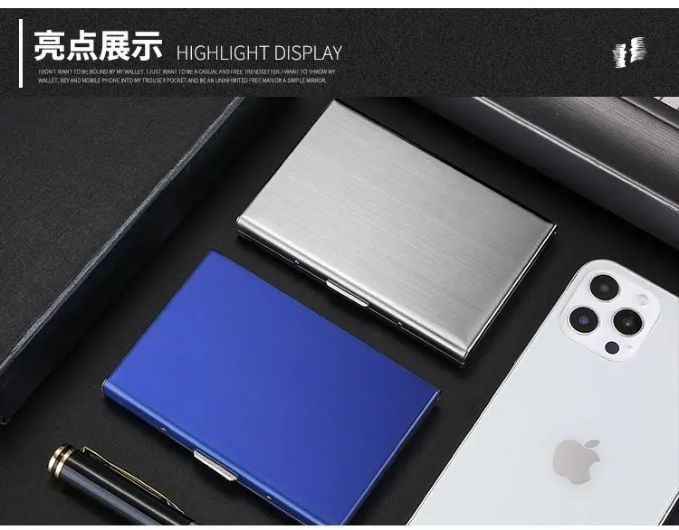 New 2025 Stainless Steel Card Holder Mini Wallet Anti-Magnetic Anti-Theft Casual High-Grade Stainless Steel Card Case Card Cover Wholesale — feature 19