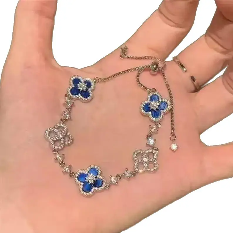 Lucky Clover Bracelet for Women with Pearl & Gold Silver