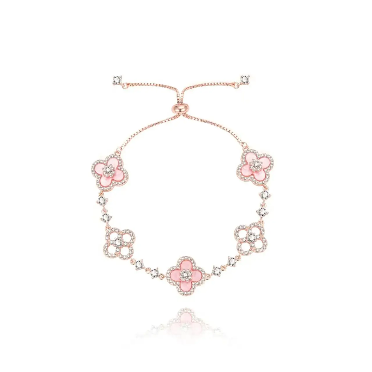 Lucky Clover Bracelet for Women with Pearl & Gold Silver — feature 5