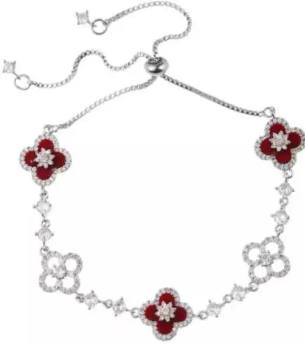 Lucky Clover Bracelet for Women with Pearl & Gold Silver