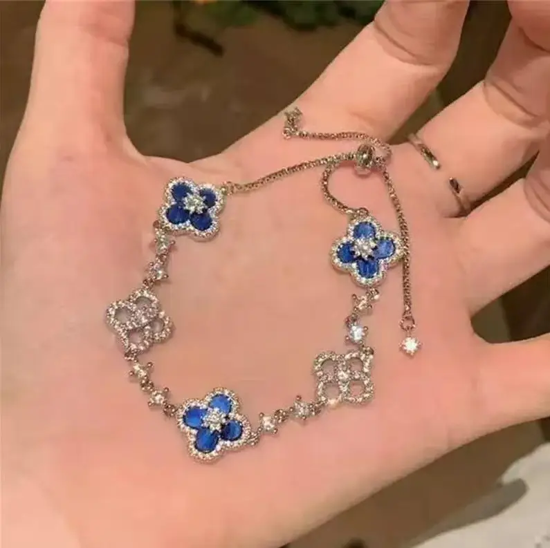 Lucky Clover Bracelet for Women with Pearl & Gold Silver
