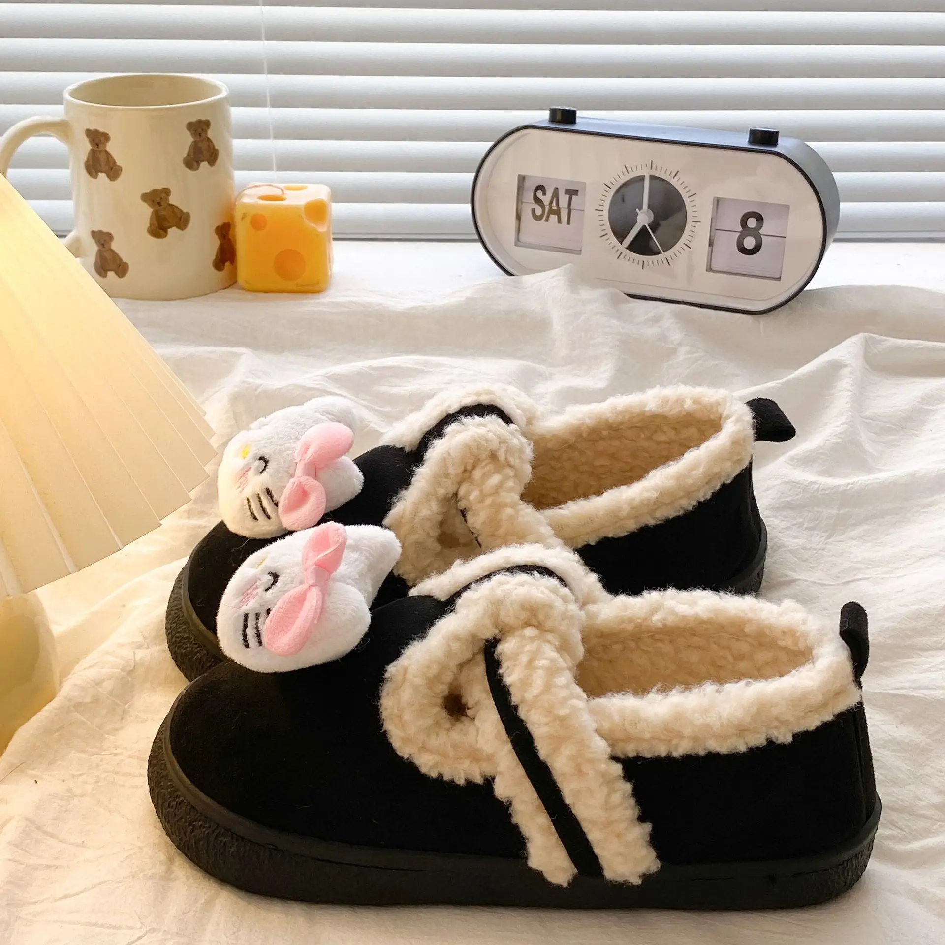 Winter Women's Warm Fleece Lined Slippers Brown - Image 5