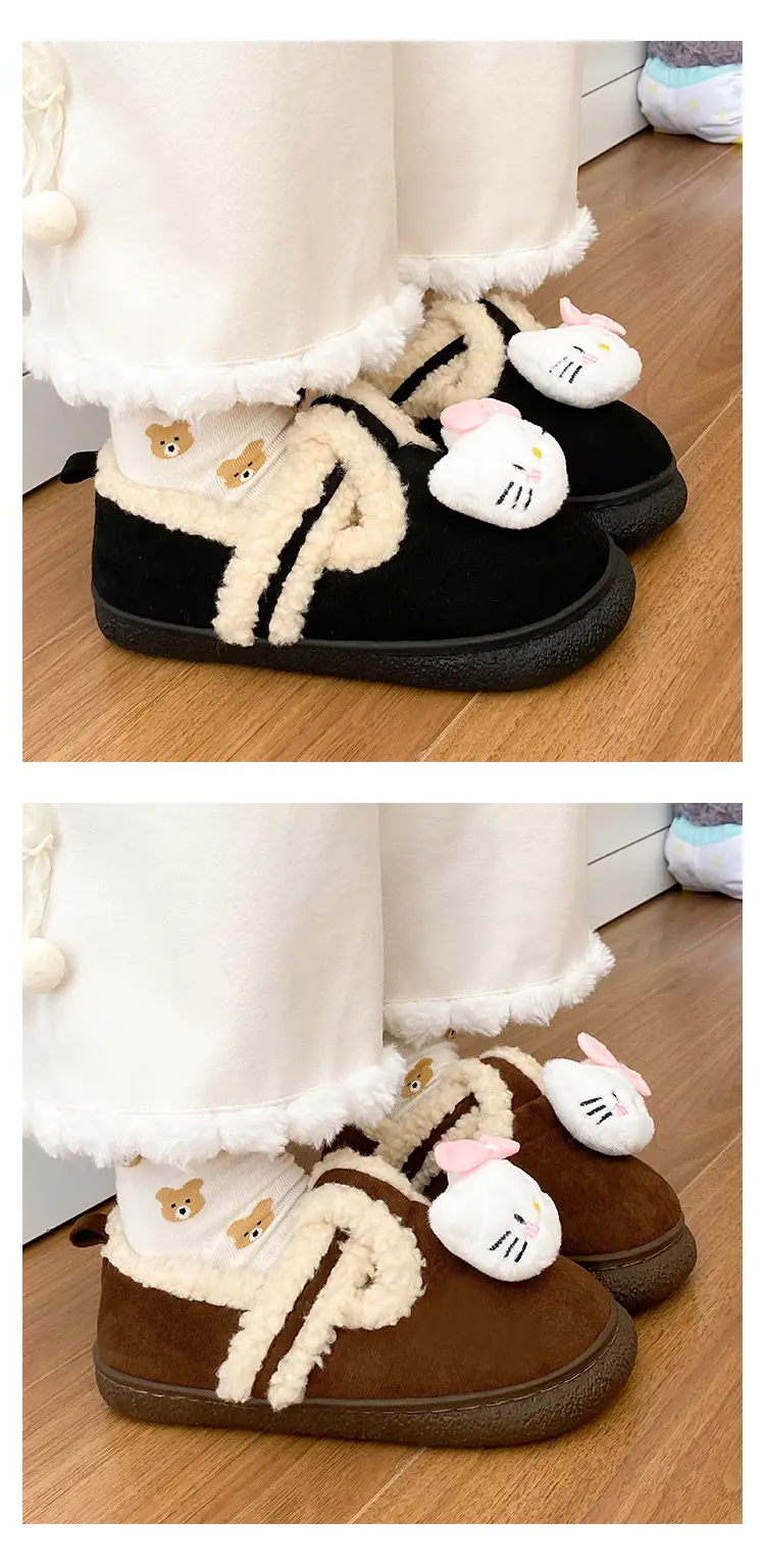 Winter Women's Warm Fleece Lined Slippers Brown — feature 13