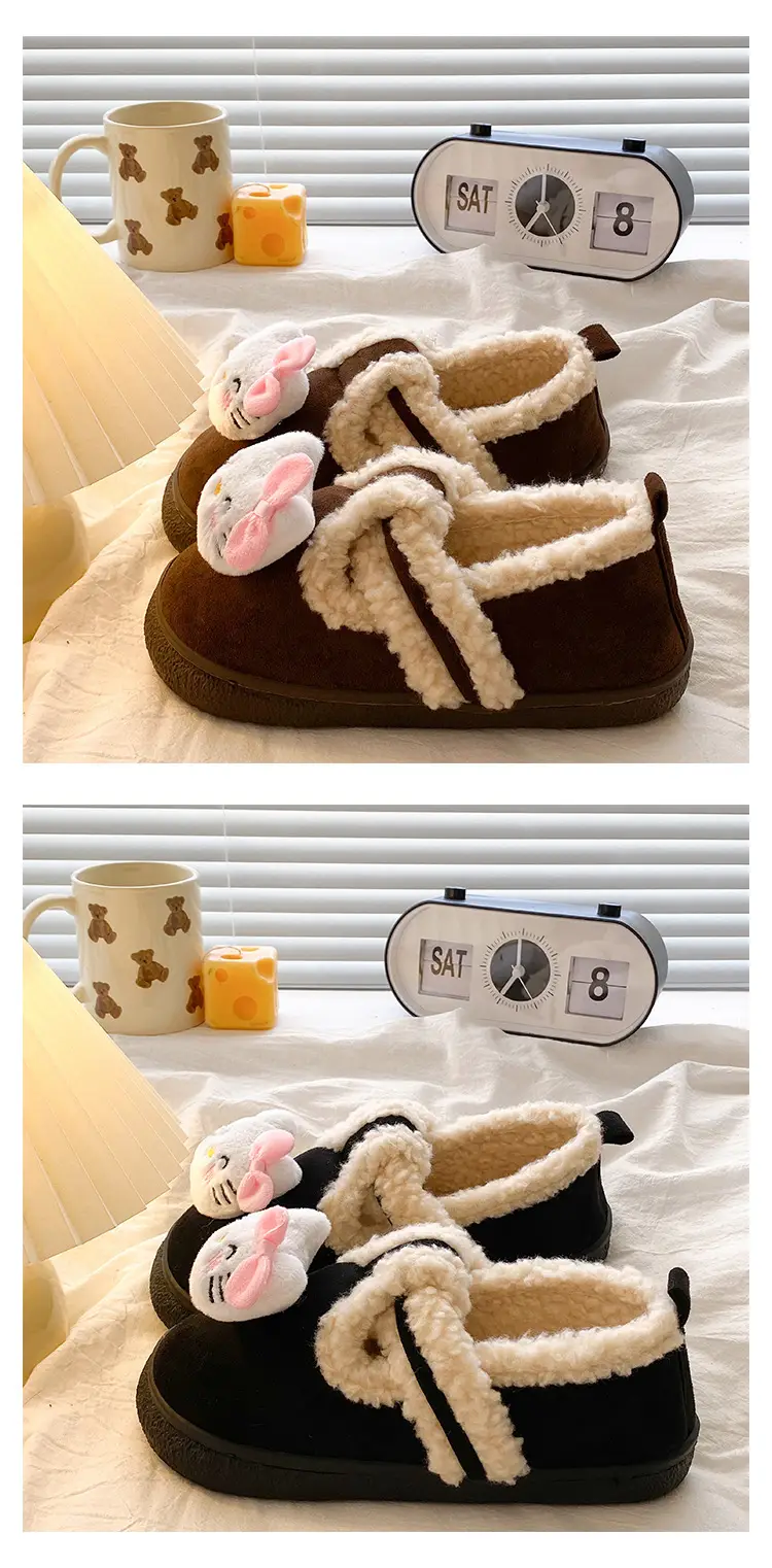 Winter Women's Warm Fleece Lined Slippers Brown — feature 17