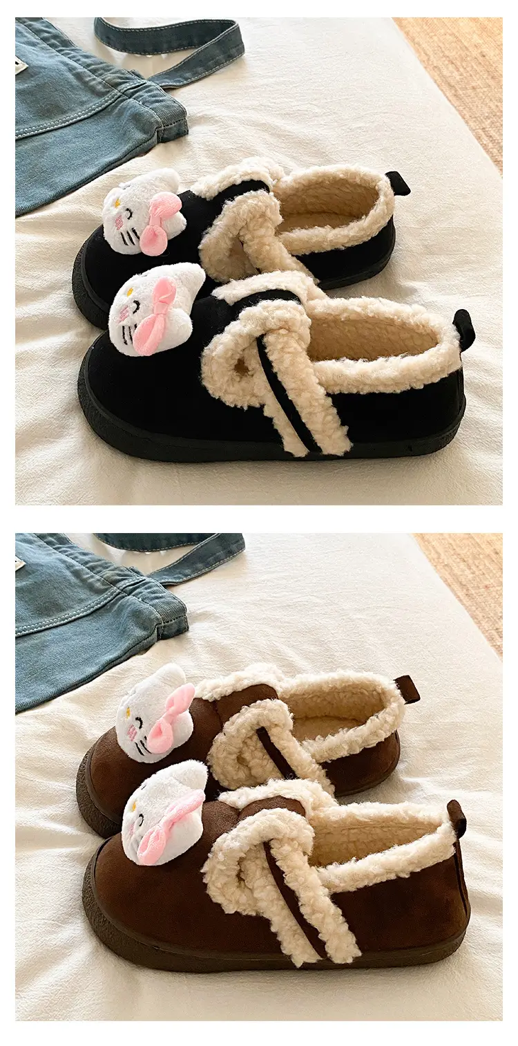 Winter Women's Warm Fleece Lined Slippers Brown — feature 19