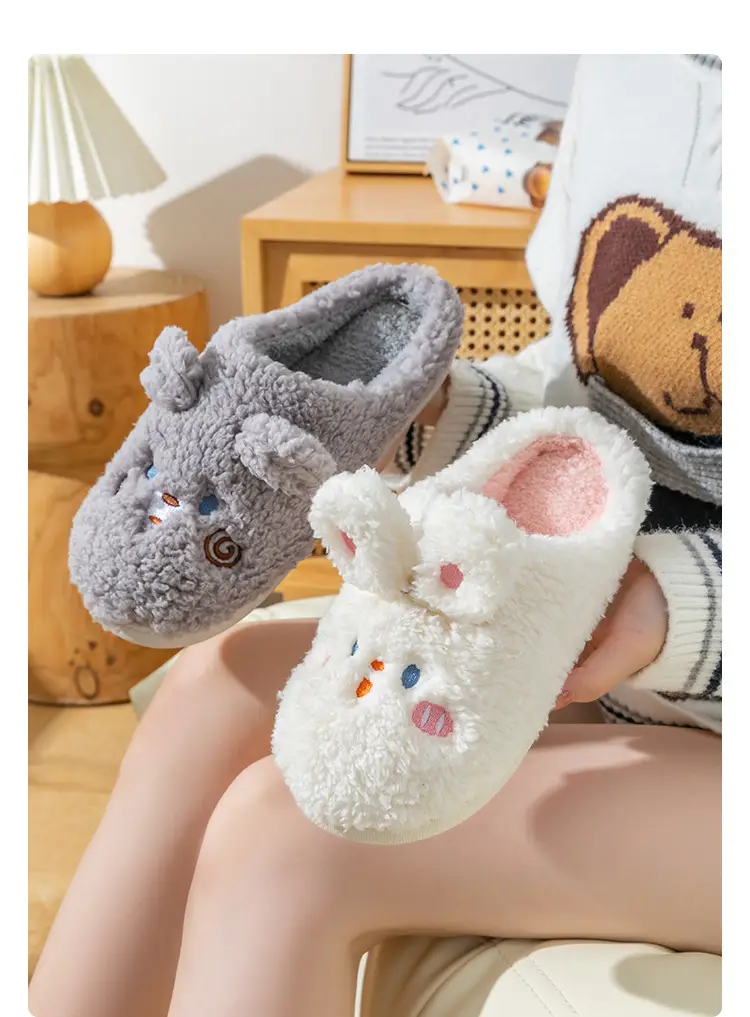 Cotton Slippers for Women Autumn and Winter 2025 New Indoor Home Non-Slip Cute Plus Plush Slippers for Women Winter — feature 11