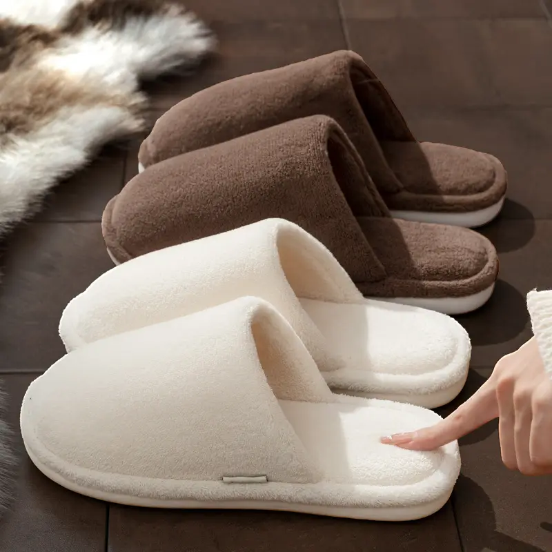 Autumn and Winter Japanese-Style Simple Cotton Slippers for Men, Indoor Home, Cold-Proof, Anti-Slip, Smelly Feet, Couples, Silent Cotton Slippers for Women - Image 7
