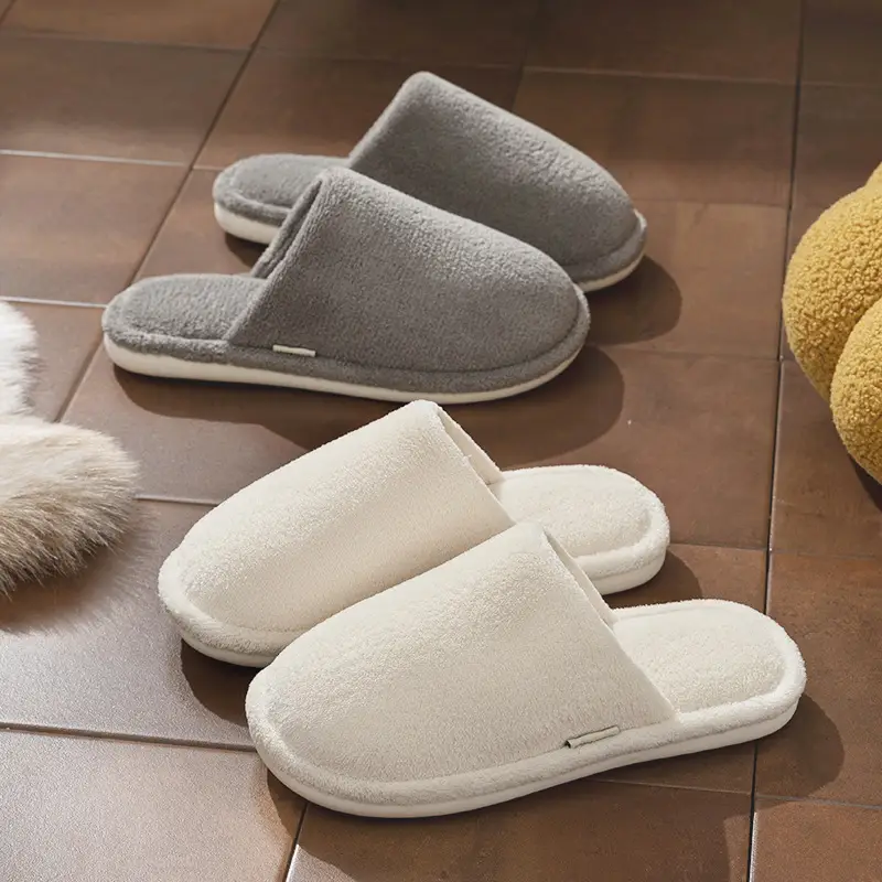 Autumn and Winter Japanese-Style Simple Cotton Slippers for Men, Indoor Home, Cold-Proof, Anti-Slip, Smelly Feet, Couples, Silent Cotton Slippers for Women - Image 8