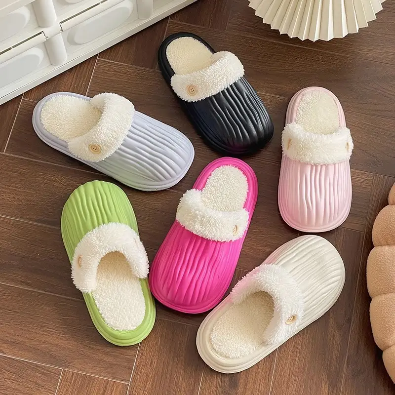 New Winter Detachable Cotton Shoes for Men and Women, Warm and Waterproof Cotton Slippers, Thick-Soled Autumn and Winter Home Slippers with a Soft Cushioning Feel - Image 7