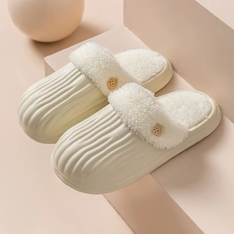 New Winter Detachable Cotton Shoes for Men and Women, Warm and Waterproof Cotton Slippers, Thick-Soled Autumn and Winter Home Slippers with a Soft Cushioning Feel - Image 2