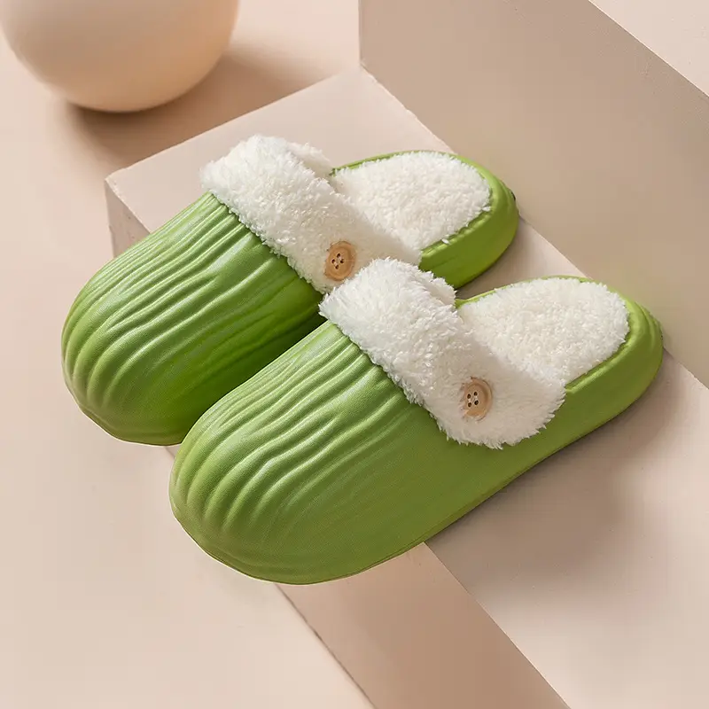 New Winter Detachable Cotton Shoes for Men and Women, Warm and Waterproof Cotton Slippers, Thick-Soled Autumn and Winter Home Slippers with a Soft Cushioning Feel - Image 3