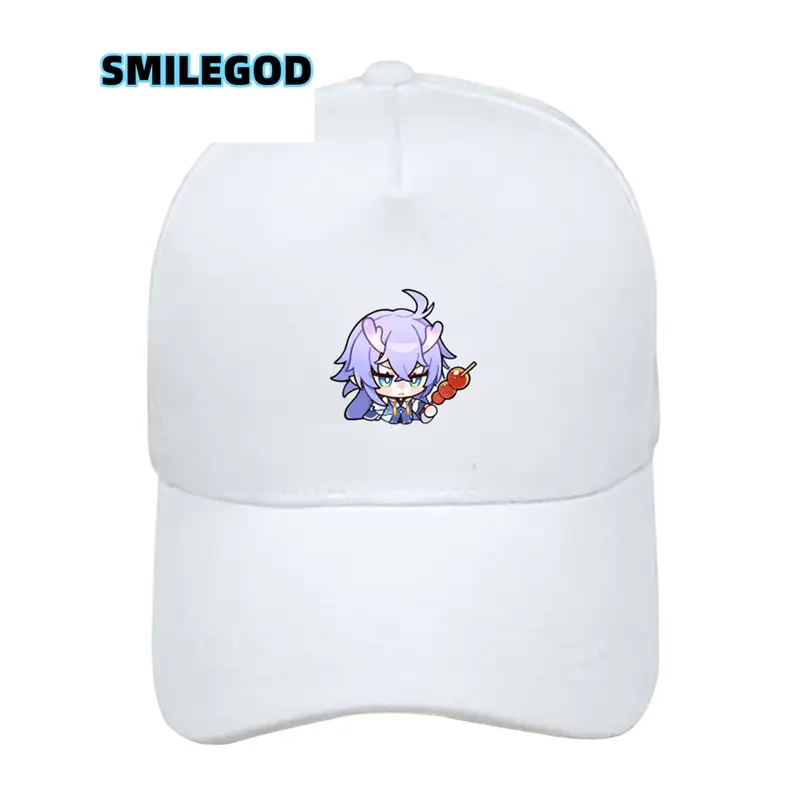 White Baseball Cap with Anime Design for Men Women - Image 35