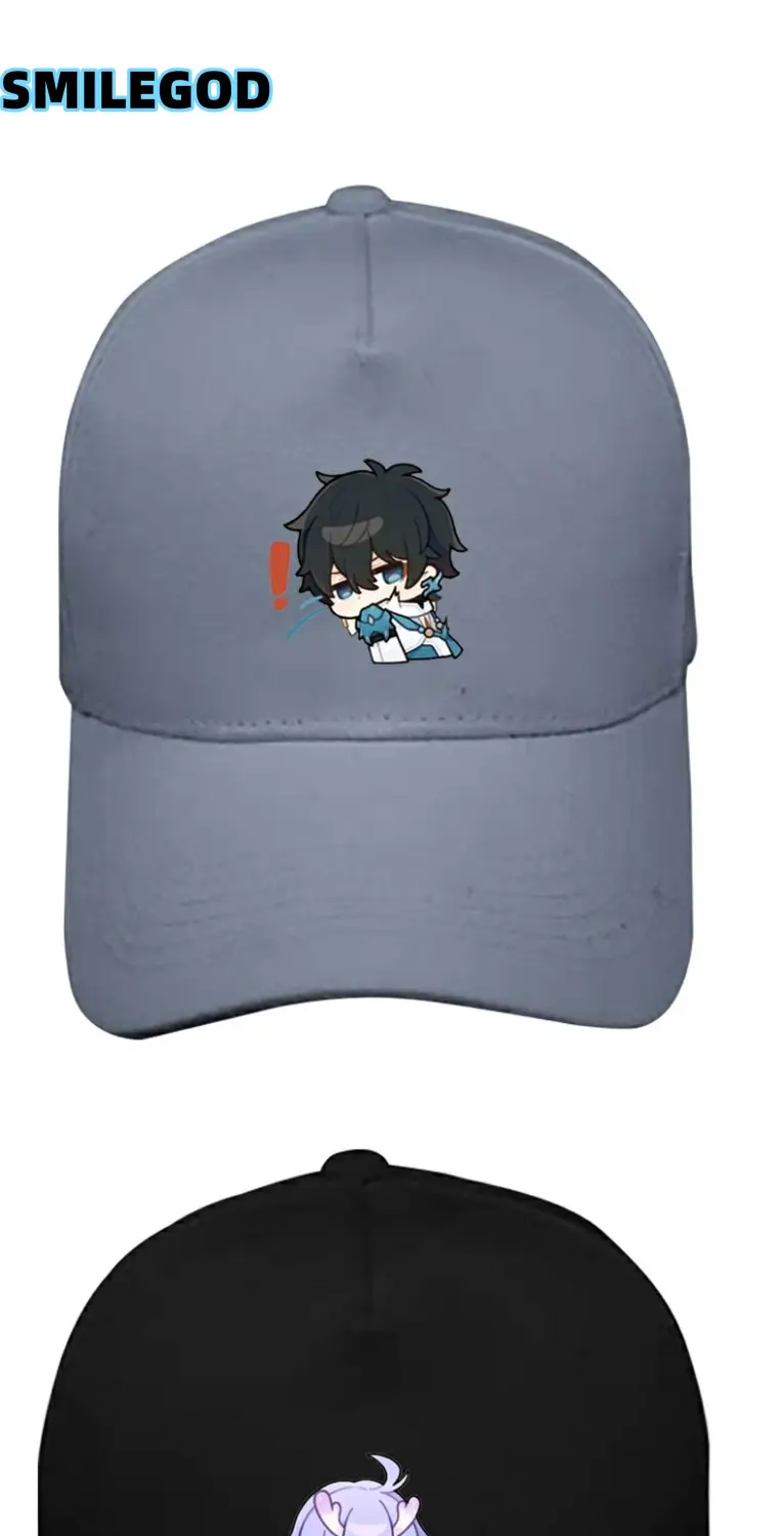 White Baseball Cap with Anime Design for Men Women — feature 3