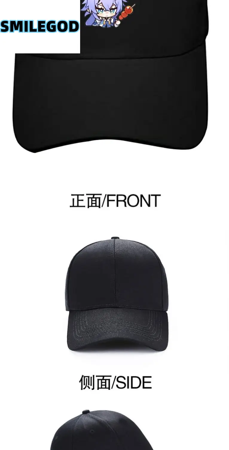 White Baseball Cap with Anime Design for Men Women — feature 4