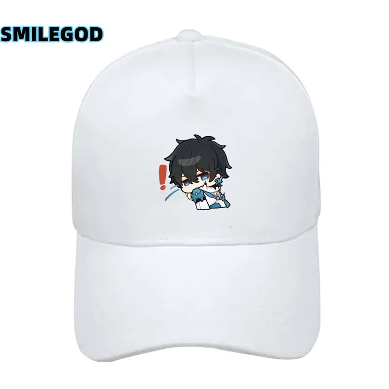 White Baseball Cap with Anime Design for Men Women - Image 2
