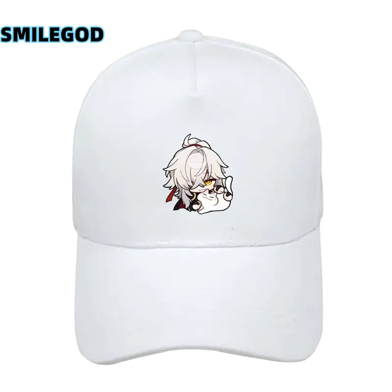 White Baseball Cap with Anime Design for Men Women - Image 4