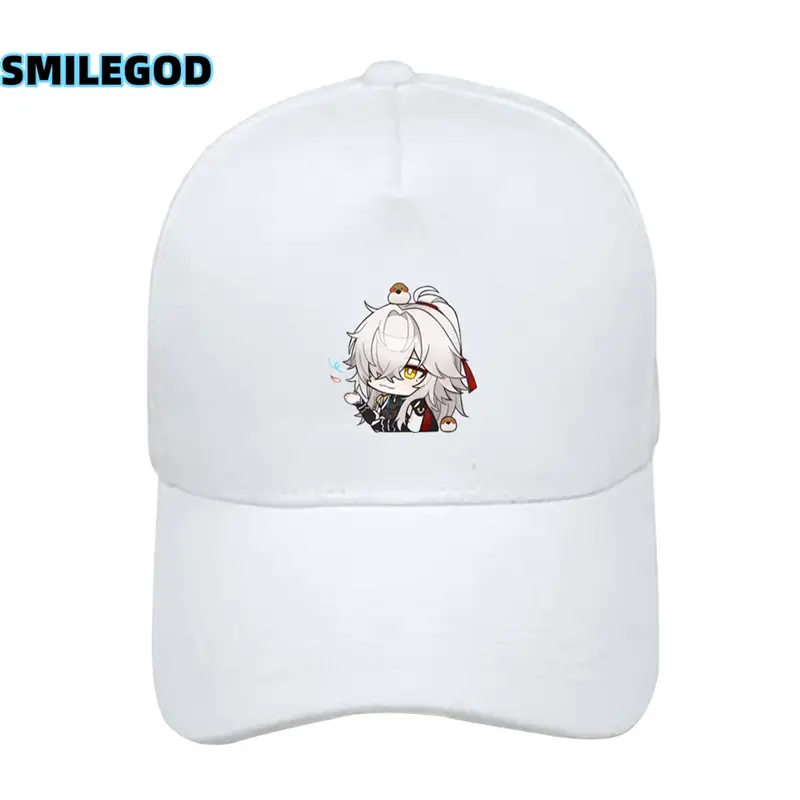 White Baseball Cap with Anime Design for Men Women - Image 5