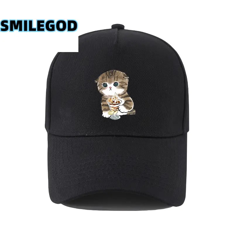 White Cat Embroidered Baseball Cap for Men Women - Image 21