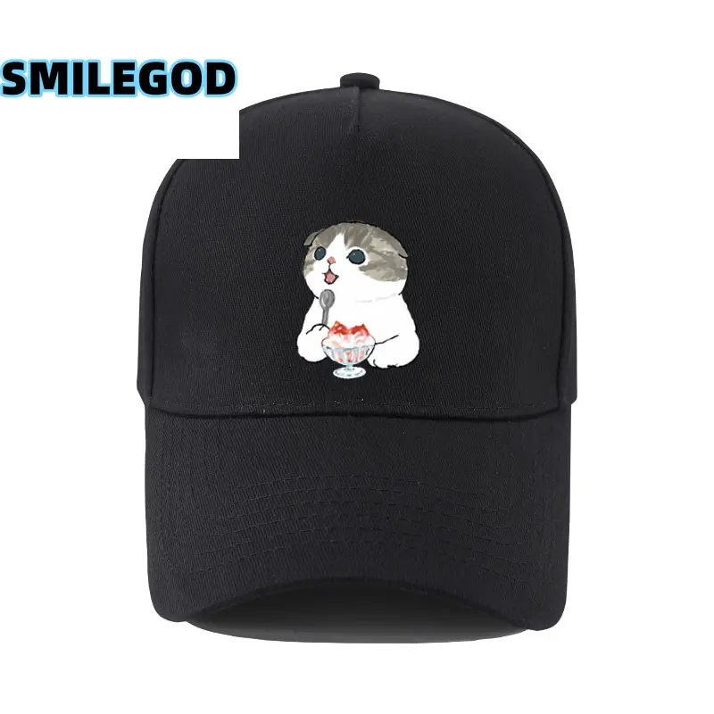 White Cat Embroidered Baseball Cap for Men Women - Image 24