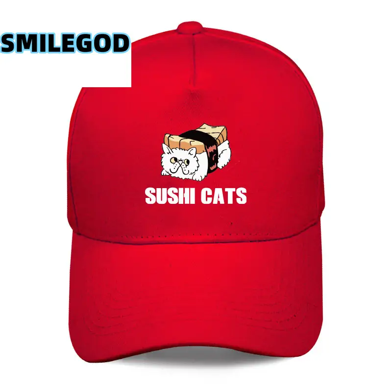 Red Sushi Cat Cartoon Cap Unisex Baseball