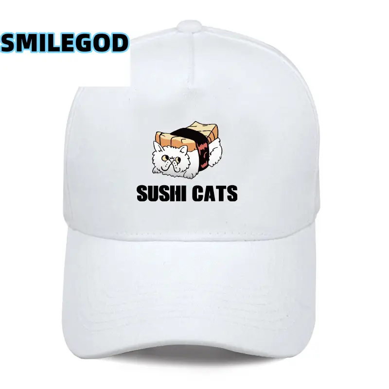 Red Sushi Cat Cartoon Cap Unisex Baseball