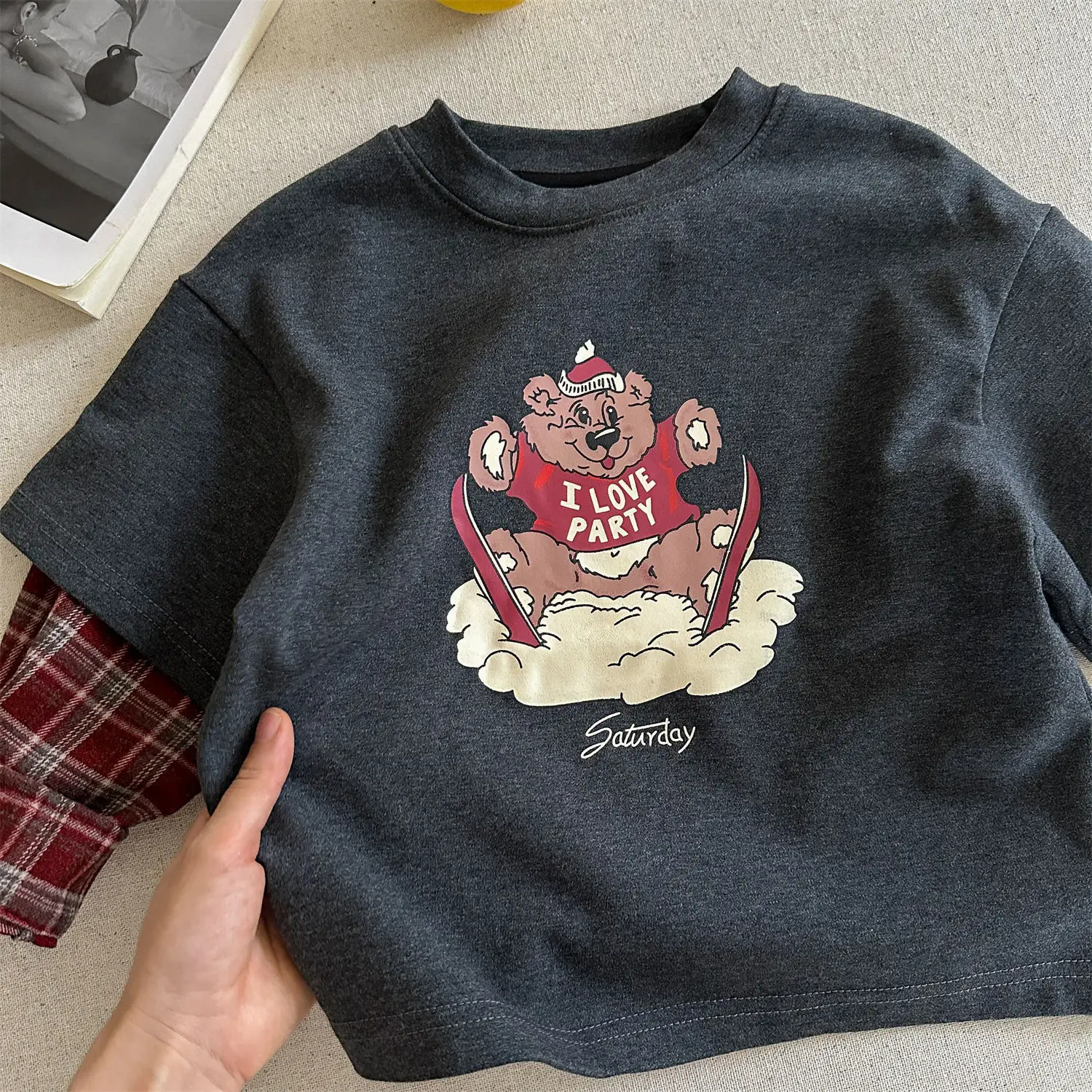 Little Bear Long Sleeve T-Shirt Grey Spring Autumn 2026