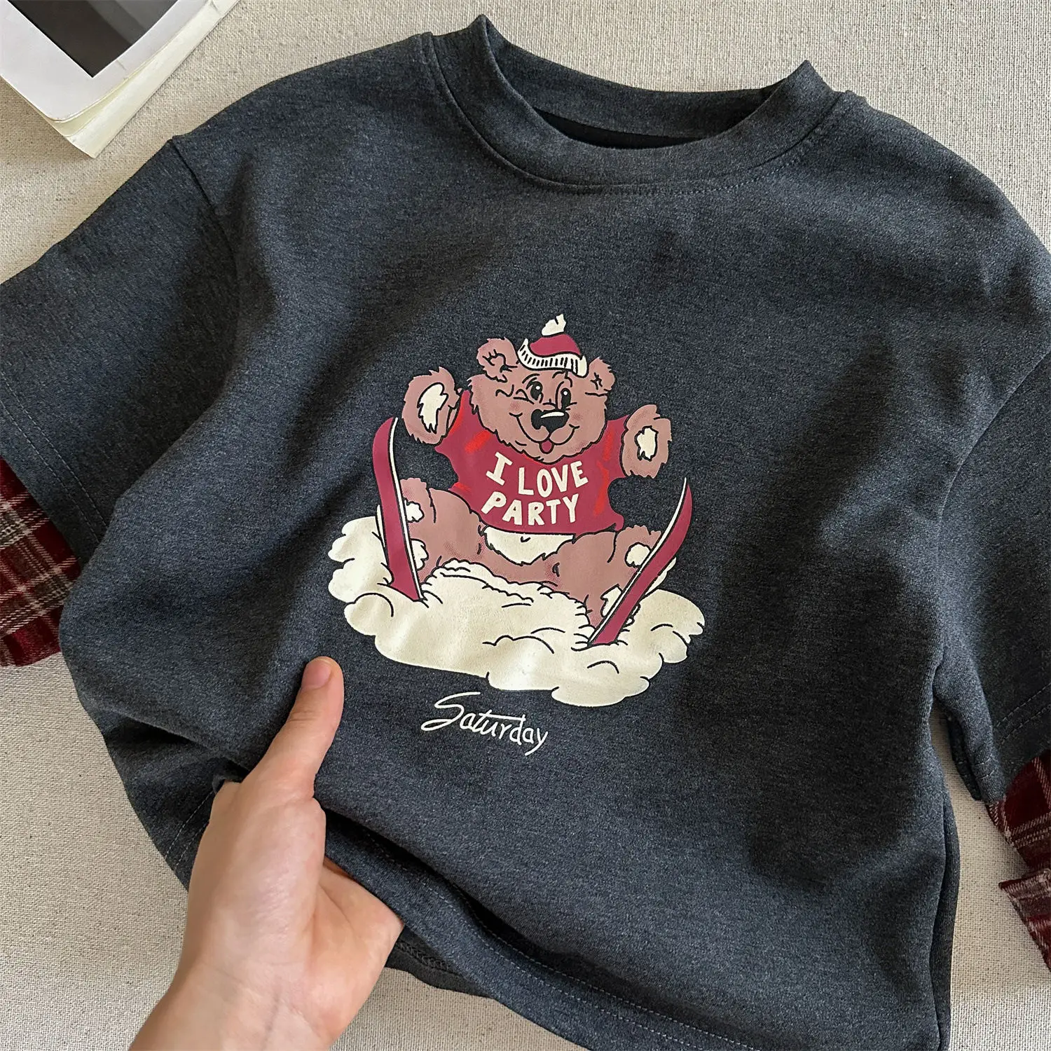 Little Bear Long Sleeve T-Shirt Grey Spring Autumn 2026