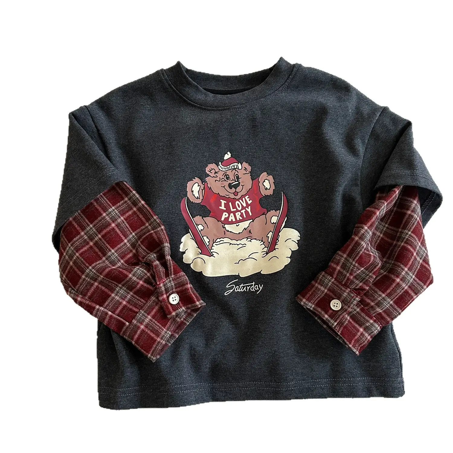 Little Bear Long Sleeve T-Shirt Grey Spring Autumn 2026