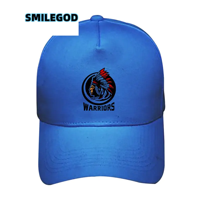 Men Blue Indian Print Baseball Cap with Logo - Image 8