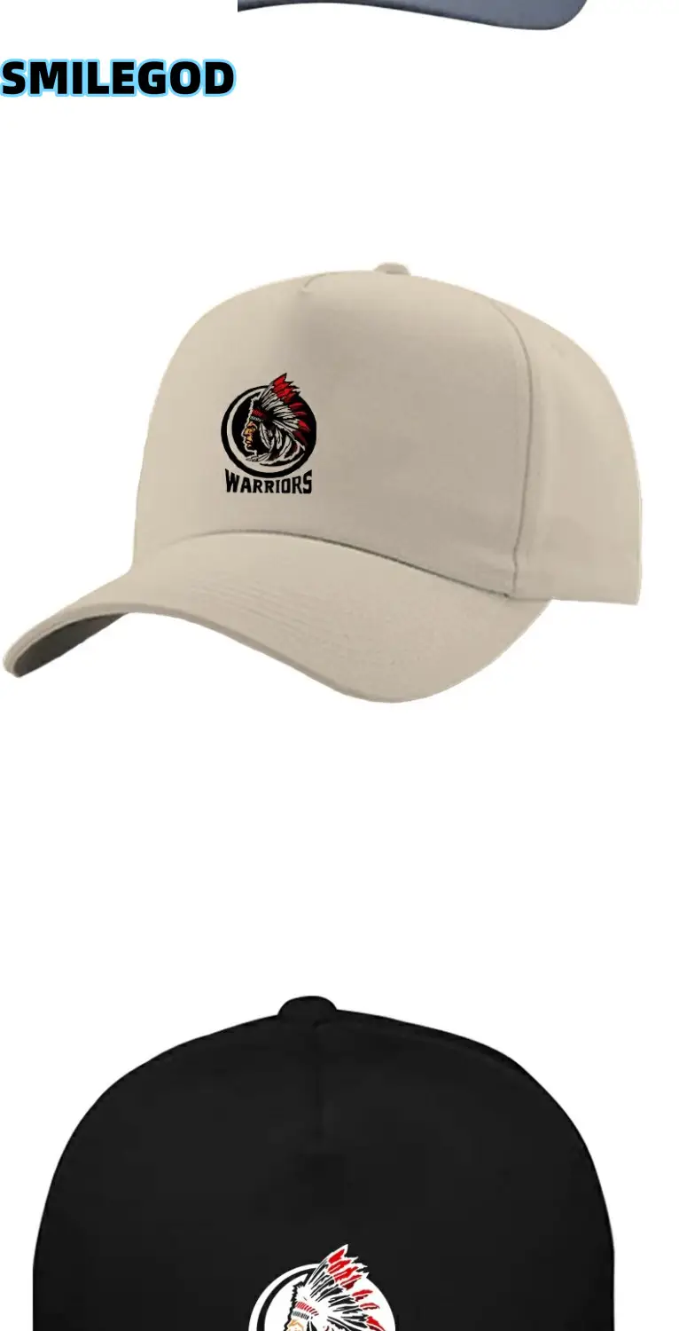 Men Blue Indian Print Baseball Cap with Logo — feature 3