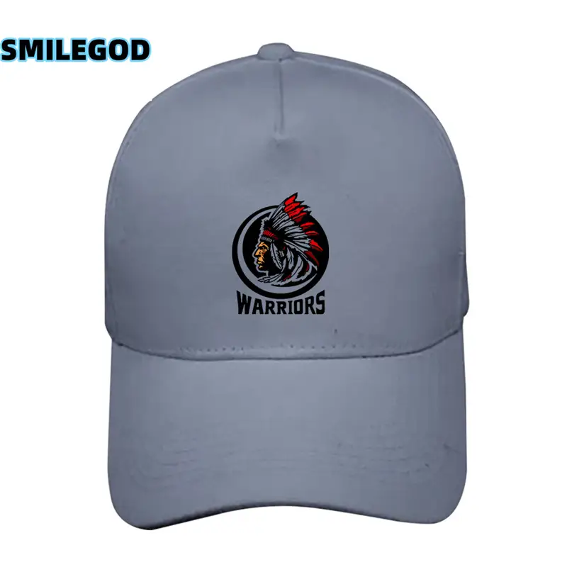 Men Blue Indian Print Baseball Cap with Logo - Image 4