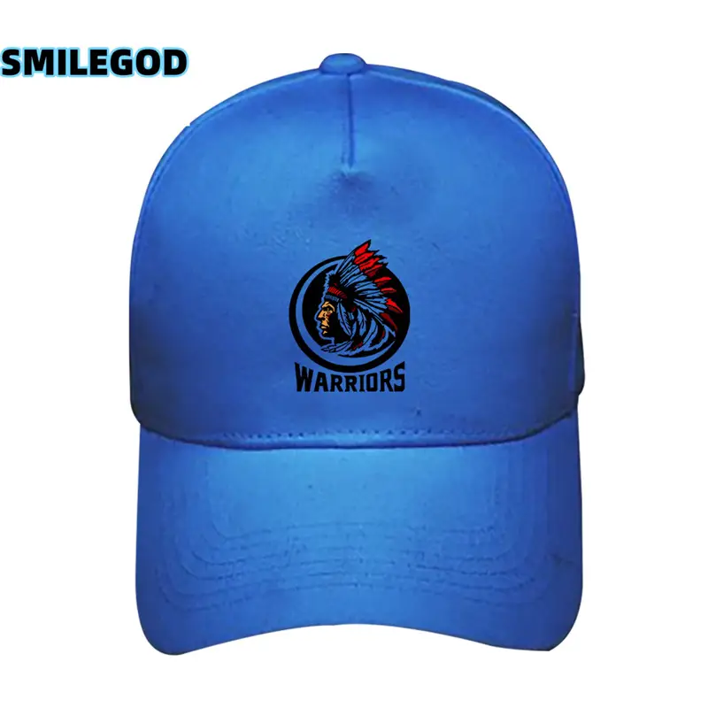 Men Blue Indian Print Baseball Cap with Logo - Image 5