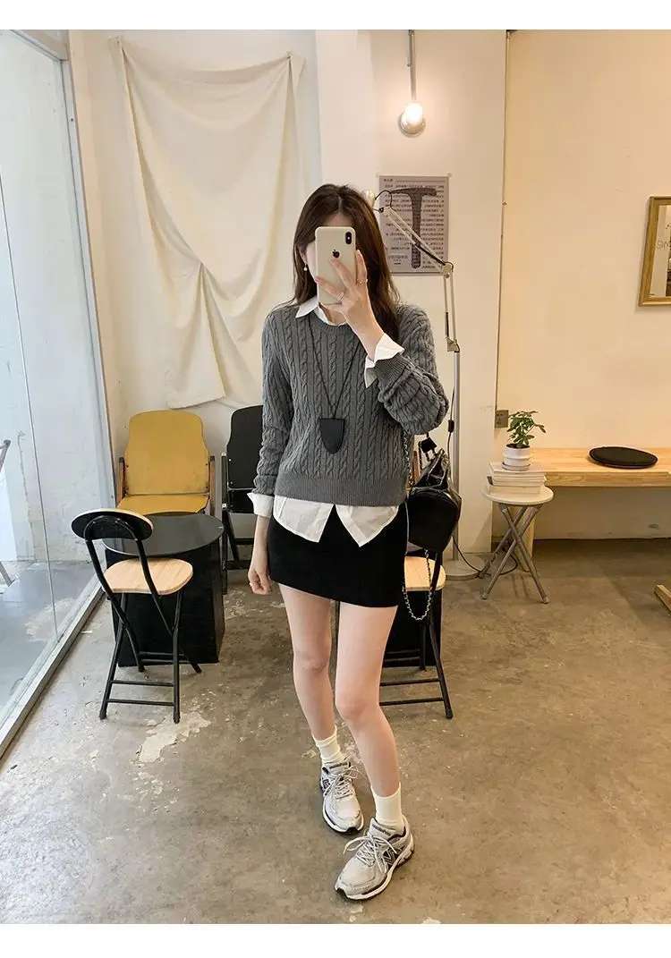 Twist Knit Pullover Sweater with a High-End Feel, Women's 2026 New Autumn and Winter Slim-Fit Short Top — feature 18