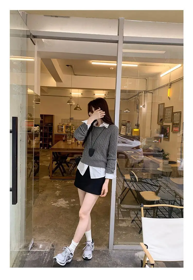 Twist Knit Pullover Sweater with a High-End Feel, Women's 2026 New Autumn and Winter Slim-Fit Short Top — feature 19