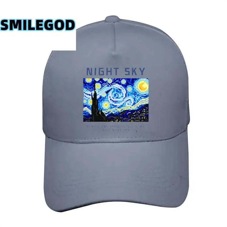 Men's White Van Gogh Cap with Painting Design — feature 4
